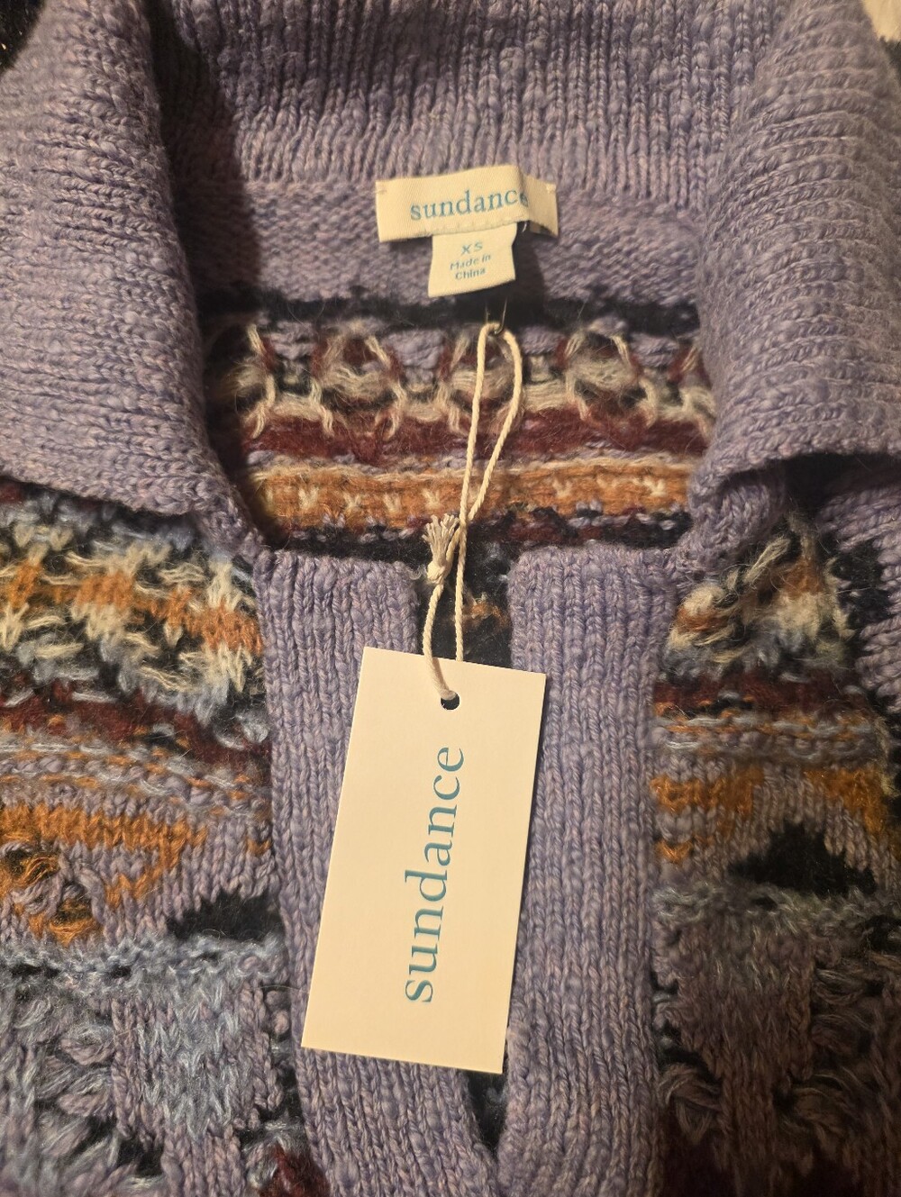 Sundance Lavender & Multi-Color Textured Knit Cardigan